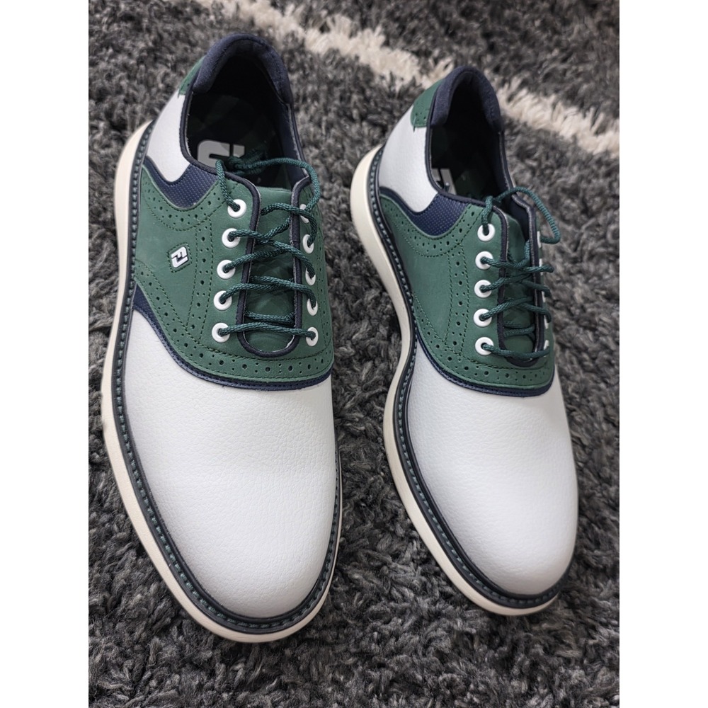 New Footjoy Traditions Mens Size 9M White/Navy/Olive #57969